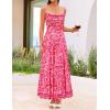 ZESICA Women’s Summer Floral Sleeveless Maxi Dress 2026 Boho Mesh Spaghetti Strap Flowy Beach Wedding Guest Long Dresses(Rose)