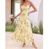ZESICA Women’s Summer Floral Sleeveless Maxi Dress 2026 Boho Mesh Spaghetti Strap Flowy Beach Wedding Guest Long Dresses(Yellow)