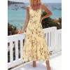 ZESICA Women’s Summer Floral Sleeveless Maxi Dress 2026 Boho Mesh Spaghetti Strap Flowy Beach Wedding Guest Long Dresses(Yellow)