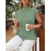ZESICA Women’s 2026 Summer Cap Sleeve Blouse Mock Neck Business Casual Tops Spring Dressy Tunic Work Shirts(Green)