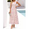ZESICA Women’s Summer Sleeveless Floral Maxi Dress 2026 Casual Crewneck Mesh A Line Flowy Boho Beach Party Long Dresses(Apricot)