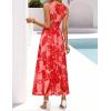 ZESICA Women’s Summer Sleeveless Floral Maxi Dress 2026 Casual Crewneck Mesh A Line Flowy Boho Beach Party Long Dresses(Red)