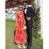 ZESICA Women’s Summer Sleeveless Floral Maxi Dress 2026 Casual Crewneck Mesh A Line Flowy Boho Beach Party Long Dresses(Red)