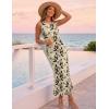 ZESICA Women’s Sleeveless Floral Bodycon Maxi Dress 2026 Summer Ruched Mesh Wedding Guest Cocktail Party Dresses(Apricot)