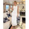 ZESICA Women’s Sleeveless Floral Bodycon Maxi Dress 2026 Summer Ruched Mesh Wedding Guest Cocktail Party Dresses(Ivory)