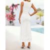 ZESICA Women’s Sleeveless Floral Bodycon Maxi Dress 2026 Summer Ruched Mesh Wedding Guest Cocktail Party Dresses(Ivory)