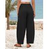 ZESICA Women’s Striped Wide Leg Palazzo Harem Pants 2026 Summer Drawstring Baggy Lounge Beach Travel Trousers with Pockets(Black)