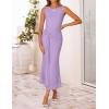 ZESICA Women’s Summer Sleeveless Bodycon Dress 2026 Crewneck Ruched Sexy Mesh Wedding Guest Cocktail Party Maxi Dresses(Purple)