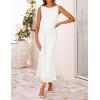 ZESICA Women’s Summer Sleeveless Bodycon Dress 2026 Crewneck Ruched Sexy Mesh Wedding Guest Cocktail Party Maxi Dresses(White)