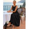 ZESICA Women’s Spring Sleeveless Cocktail Dresses 2026 Summer Crewneck Flowy Wedding Guest Party A Line Midi Dress(Black)