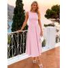 ZESICA Women’s Spring Sleeveless Cocktail Dresses 2026 Summer Crewneck Flowy Wedding Guest Party A Line Midi Dress(Pink)