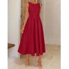 ZESICA Women’s Spring Sleeveless Cocktail Dresses 2026 Summer Crewneck Flowy Wedding Guest Party A Line Midi Dress(Red)