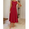 ZESICA Women’s Spring Sleeveless Cocktail Dresses 2026 Summer Crewneck Flowy Wedding Guest Party A Line Midi Dress(Red)