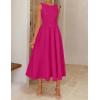 ZESICA Women’s Spring Sleeveless Cocktail Dresses 2026 Summer Crewneck Flowy Wedding Guest Party A Line Midi Dress(Rose)