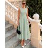 ZESICA Women’s Spring Sleeveless Cocktail Dresses 2026 Summer Crewneck Flowy Wedding Guest Party A Line Midi Dress(Sage)