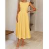 ZESICA Women’s Spring Sleeveless Cocktail Dresses 2026 Summer Crewneck Flowy Wedding Guest Party A Line Midi Dress(Yellow)