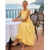 ZESICA Women’s Spring Sleeveless Cocktail Dresses 2026 Summer Crewneck Flowy Wedding Guest Party A Line Midi Dress(Yellow)