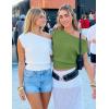 ZESICA Women’s Summer Off Shoulder Short Sleeve Sweater Vest 2026 Floral Knit Loose Going Out Tops Trendy Cute Clothes(Green)
