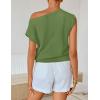 ZESICA Women’s Summer Off Shoulder Short Sleeve Sweater Vest 2026 Floral Knit Loose Going Out Tops Trendy Cute Clothes(Green)