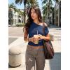ZESICA Women’s Summer Off Shoulder Short Sleeve Sweater Vest 2026 Floral Knit Loose Going Out Tops Trendy Cute Clothes(Navy)