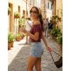 ZESICA Women’s Summer Off Shoulder Short Sleeve Sweater Vest 2026 Floral Knit Loose Going Out Tops Trendy Cute Clothes(Wine)
