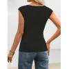 ZESICA Womens Boat Neck Cap Sleeve Tops Dressy Casual Peplum Shirts 2026 Summer Tunic Blouses Fashion Trendy Clothes(Black)