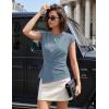 ZESICA Womens Boat Neck Cap Sleeve Tops Dressy Casual Peplum Shirts 2026 Summer Tunic Blouses Fashion Trendy Clothes(Dustyblue)