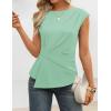 ZESICA Womens Boat Neck Cap Sleeve Tops Dressy Casual Peplum Shirts 2026 Summer Tunic Blouses Fashion Trendy Clothes(Lightgreen)