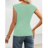 ZESICA Womens Boat Neck Cap Sleeve Tops Dressy Casual Peplum Shirts 2026 Summer Tunic Blouses Fashion Trendy Clothes(Lightgreen)