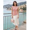 ZESICA Womens Boat Neck Cap Sleeve Tops Dressy Casual Peplum Shirts 2026 Summer Tunic Blouses Fashion Trendy Clothes(Pink)
