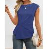 ZESICA Womens Boat Neck Cap Sleeve Tops Dressy Casual Peplum Shirts 2026 Summer Tunic Blouses Fashion Trendy Clothes(Royalblue)
