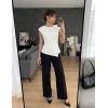 ZESICA Womens Boat Neck Cap Sleeve Tops Dressy Casual Peplum Shirts 2026 Summer Tunic Blouses Fashion Trendy Clothes(White)