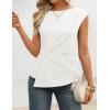 ZESICA Womens Boat Neck Cap Sleeve Tops Dressy Casual Peplum Shirts 2026 Summer Tunic Blouses Fashion Trendy Clothes(White)