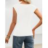 ZESICA Womens Boat Neck Cap Sleeve Tops Dressy Casual Peplum Shirts 2026 Summer Tunic Blouses Fashion Trendy Clothes(White)