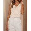 ZESICA Women’s Cowl Neck Business Casual Tank Tops 2026 Summer Sleeveless Knit Shirts Work Dressy Blouses(Apricot)