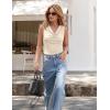 ZESICA Women’s Cowl Neck Business Casual Tank Tops 2026 Summer Sleeveless Knit Shirts Work Dressy Blouses(Apricot)