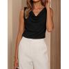 ZESICA Women’s Cowl Neck Business Casual Tank Tops 2026 Summer Sleeveless Knit Shirts Work Dressy Blouses(Black)