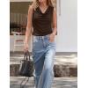 ZESICA Women’s Cowl Neck Business Casual Tank Tops 2026 Summer Sleeveless Knit Shirts Work Dressy Blouses(Brown)