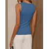 ZESICA Women’s Cowl Neck Business Casual Tank Tops 2026 Summer Sleeveless Knit Shirts Work Dressy Blouses(Dustyblue)
