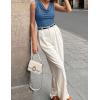 ZESICA Women’s Cowl Neck Business Casual Tank Tops 2026 Summer Sleeveless Knit Shirts Work Dressy Blouses(Dustyblue)