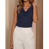 ZESICA Women’s Cowl Neck Business Casual Tank Tops 2026 Summer Sleeveless Knit Shirts Work Dressy Blouses(Navy)
