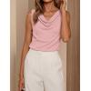 ZESICA Women’s Cowl Neck Business Casual Tank Tops 2026 Summer Sleeveless Knit Shirts Work Dressy Blouses(Pink)