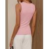 ZESICA Women’s Cowl Neck Business Casual Tank Tops 2026 Summer Sleeveless Knit Shirts Work Dressy Blouses(Pink)