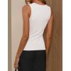 ZESICA Women’s Cowl Neck Business Casual Tank Tops 2026 Summer Sleeveless Knit Shirts Work Dressy Blouses(White)