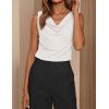 ZESICA Women’s Cowl Neck Business Casual Tank Tops 2026 Summer Sleeveless Knit Shirts Work Dressy Blouses(White)