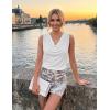 ZESICA Women’s Cowl Neck Business Casual Tank Tops 2026 Summer Sleeveless Knit Shirts Work Dressy Blouses(White)