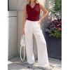 ZESICA Women’s Cowl Neck Business Casual Tank Tops 2026 Summer Sleeveless Knit Shirts Work Dressy Blouses(Wine)