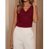 ZESICA Women’s Cowl Neck Business Casual Tank Tops 2026 Summer Sleeveless Knit Shirts Work Dressy Blouses(Wine)