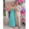 ZESICA Women’s 2026 Summer Boho Maxi Dresses Strapless Off Shoulder Lace Flowy A Line Beach Vacation Long Sundress(Aqua)