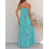 ZESICA Women’s 2026 Summer Boho Maxi Dresses Strapless Off Shoulder Lace Flowy A Line Beach Vacation Long Sundress(Aqua)